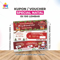 Kupon Natal Merry Christmas Isi 100 Lembar [ ATK INDONESIA ] – Voucher & Tiket Doorprize / Snack / S