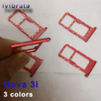 For Huawei Nova 3i New Original SIM SD Card Holder Sim Tray Reader For Huawei Nova3i Cell Phone card tray replacement parts