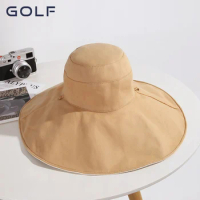 GOLF Fisherman Hat Women's Spring and Autumn Big brim Sun Protection UV Sunshade Hat Summer Big brim Face Covering Sun Hat
