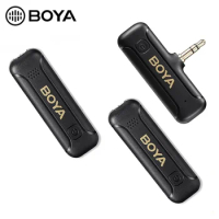 BOYA BY WM3T2 M2 Wireless 3.5mm TRS Lavalier Lapel Noise Reduction Microphone for Canon, Nikon, Sony Cameras Vlogging Recording