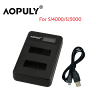 AOPULY SJ4000 Battery Charger USB Dual Charger for SJCAM SJ4000 SJ4000WIFI SJ5000 M10 camera battery charger Accessories