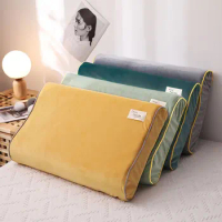 High Quality Velvet Pillow Case Memory Foam Latex Pillow Solid Color Soft Cover Comfortable Sleeping Korean Style Pillowcase