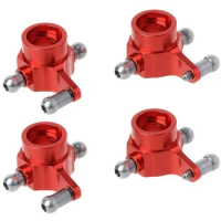 4Pcs Upgraded Metal Parts Rear Steering Cup For Wltoys P929 P939 K969 K979 K989 K999 1/28 RC Car,Red