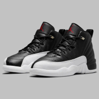 【NIKE 耐吉】Air Jordan 12 GS Playoffs 2022 季後賽 黑白 女鞋 153265-006(Playoffs 2022 季後賽)