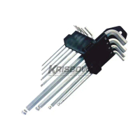 Kunci L Ballpoint Hex Key L 1/16-3/8Inch 9Pcs Krisbow KW0101635