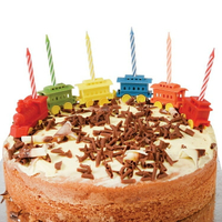 《Rex LONDON》小火車底座+生日蠟燭6入 | 慶生小物 派對裝飾 造型蠟燭 蛋糕裝飾燭