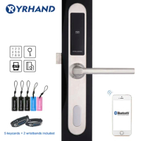 Smart Door Lock WiFi, TT lock App Digital Bluetooth Smart Password Lock Pin Code Electronic Door Lock for Aluminum Glass Door