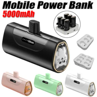 5000mAh Mini Power Bank Portable Mobile Phone Charger Plug Play Type-C External Battery PowerBank for iPhone Samsung/Xiaomi