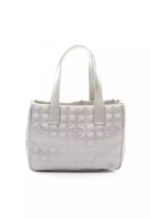 CHANEL Pre-Loved Chanel New Travel Line PM Handbag tote bag canvas leather Silver silver hardware