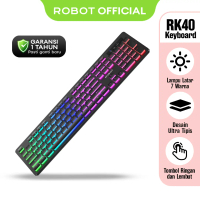 Robot Keyboard Komputer Wired RK40 Ultra Tipis dengan Latar Lampu 7 Warna Keyboard Kabel Computer Er