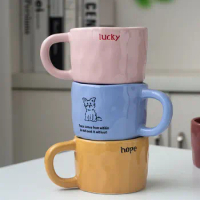Creative hand-pinched irregular ceramic mug personality lovers cup office home gift cups.