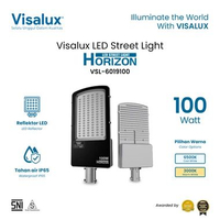 Visalux Horizon LED Street Light 100W - Lampu Jalan Listrik PJU Reflektor LED Cahaya Putih / Kuning 