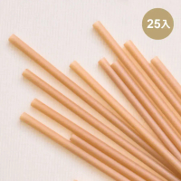 【100%植】環保標章認證吸管 環保吸管 甘蔗吸管6*210mm 25入-平口(杯飲使用)