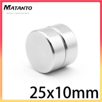 1/2/5/10PCS 25x10 mm Strong Round Magnets N35 Neodymium Magnets 25x10mm Thick Disc Powerful Strong Magnetic Magnets 25*10