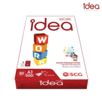 กระดาษถ่ายเอกสาร A4 80 แกรม 500 แผ่น (Idea Work) 1 รีม 500 แผ่น