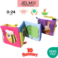 JELMA Busy Book Soft Book Newborn Baby Toddler High Contrast Book Focus Book Sensory Book Crinkle Bo