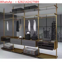 All aluminum furniture customized modern light luxury overall cloakroom open cabinet customised bedroom wardrobe
