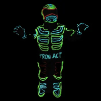 Led Growing Flashing Tron Robot Suit / EL Wire Costume Dance Clothing Wear For Stage Show DJ Accept Customized Design