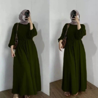 Gamis Polos Simple Dan Modis Danira Dress Crinkle Airflow Gamis Lebaran Dress Danira Gamis Kondangan