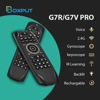 G7V G7R PRO 2.4G Wireless Russian English Keyboard Backlit Remote Control With Voice Gyroscope Air Mouse For Smart TV Box