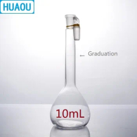 HUAOU 10mL Volumetric Flask Class A Neutral Glass with one Graduation Mark and Glass Stopper Laboratory Chemistry Equipment