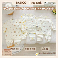 Bộ Quần Áo Nỉ Dài Tay Sơ Sinh NT Kids Họa Tiết Mềm Mại Và Đáng Yêu Cho Bé Từ 3-9kg