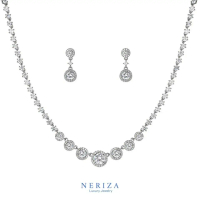 Neriza Jewelry/เครื่องประดับเจ้าสาวสร้อยคอเพชรและต่างหูเพชร NSW069