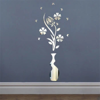 3D Flower Acrylic 3D Mirror Wall Sticker Art DIY Self-adhesive Mirror Home Decor Wall Decorations for Living Room Bedroom