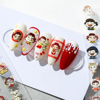 PEKO Chan Nail Stickers Cute Cartoon Nail Art Candy Happy Relief 5D Nail Accessories Star Dog Manicure Nail Supplies Nail Tips