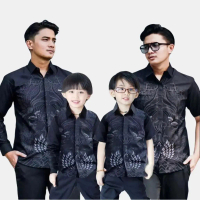 Baju Batik Ayah dan Anak Laki-Laki Couple Motif Pusoko Ukuran M-L-XL-XXL Pasangan Seragam gamis wani