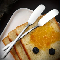 2pc stainless steel round tip cheese butter knife Butter knife Bread jam knife Cheese dessert butter knife
