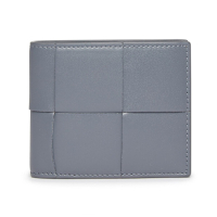 BOTTEGA VENETA 寶緹嘉 BV Cassette Bifold 牛皮 經典大編織 短夾 卡夾 皮夾 灰色 743004
