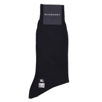 BURBERRY 經典刺繡LOGO紳士襪-黑色