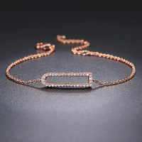 ZHOUYANG Bracelet For Women Simple Geometric Hollow Cubic Zirconia Rose Gold Color Party Gift Fashion Jewelry H204 H212