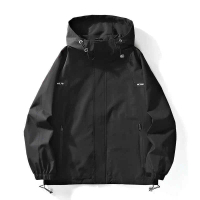 CSKS Jacket Men's Spring and Autumn New Hooded Loose Cargo Waterproof Jacket Men's Casual Men's and