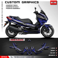 KUNGFU GRAPHICS Motorcycle Vinyl Decal Sticker Deco for Yamaha XMAX 250 300 2017 2018 2019 2020 2021 2022, Blue