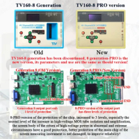 TV160 8th Generation TV Screen Tester Monitor Updated 4K Vbyone 2K LVDS HDMI VGA LCD LED TV Screen Body Test Tools Module 12V 3A