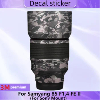 For Samyang 85 F1.4 FE II Decal Skin Vinyl Wrap Film Lens Body Protective Sticker Protector Coat AF 85mm 1.4II For Sony Mount