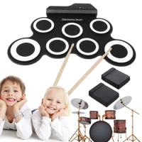 Folding Music Drums Hand Roll USB Electronic Silicon Drum Portable Practice Drums for Beginners Children for Kids Music Drums