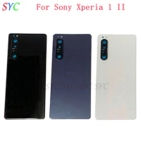 Rear Door Battery Cover Housing Case For Sony Xperia 1 II Back Cover with Camera Frame Lens Logo Repair Parts