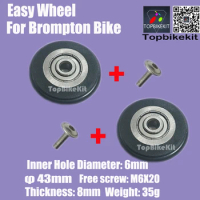 Folding bicycle Easy Wheesl 43mm For Brompton Bike Folding Bike Easy Wheel Large 43mm Modified Bearing Wheel Brompton Parts