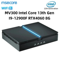 New Msecore MV300 Intel Core 13th Gen I9-12900F RTX4060 8G Graphic Card Mini PC Gamer Desktop Computer Windows 11 WiFi6 BT5.3