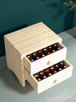 精油收納盒 精油收納盒桌面收納架子大容量精油盒子實木展示架口紅面膜置物架 LX 雙十二狂歡節