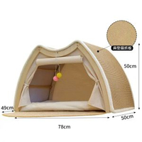 貓帳篷劍麻貓抓板一體超大房子四季通用狗屋貓別墅實木封閉式貓屋平行進口