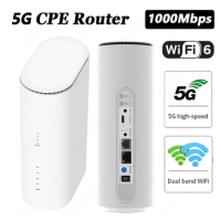 5G Wireless Router WiFi6 Routers CPE Modem 2.4GHz 5GHz Dual Band Network Repeater Plug &amp; Play 1000Mbps With SIM Card Slot Router