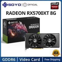 SOYO ใหม่ AMD Radeon RX5700XT 8GB Gaming กราฟิกการ์ด GDDR6หน่วยความจำวิดีโอ256Bit PCIEx16 4.0สำหรับเดสก์ท็อปคอมพิวเตอร์การ์ด
