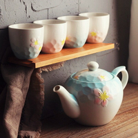 茶具櫻花茶具泡茶壺套裝陶瓷家用花茶壺茶水壺大容量複古涼水壺 雙十一購物節