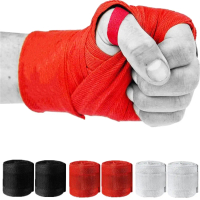 【Outdoor】          2 Rolls 2.5M Cotton Boxing Bandage Sports Strap Sanda Gauntlets MMA Hand Gloves W