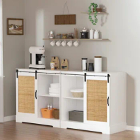 Sideboards and Buffets with Storage, Accent Storage Cabinet with Doors and Adjustable Shelf Kitchen Cabinet TV Console Cabinet