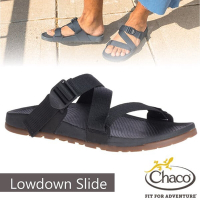 【Chaco】男 LOWDOWN SLIDE 休閒涼鞋(含鞋袋).戶外拖鞋.海灘鞋_CH-LSM01-H405 黑